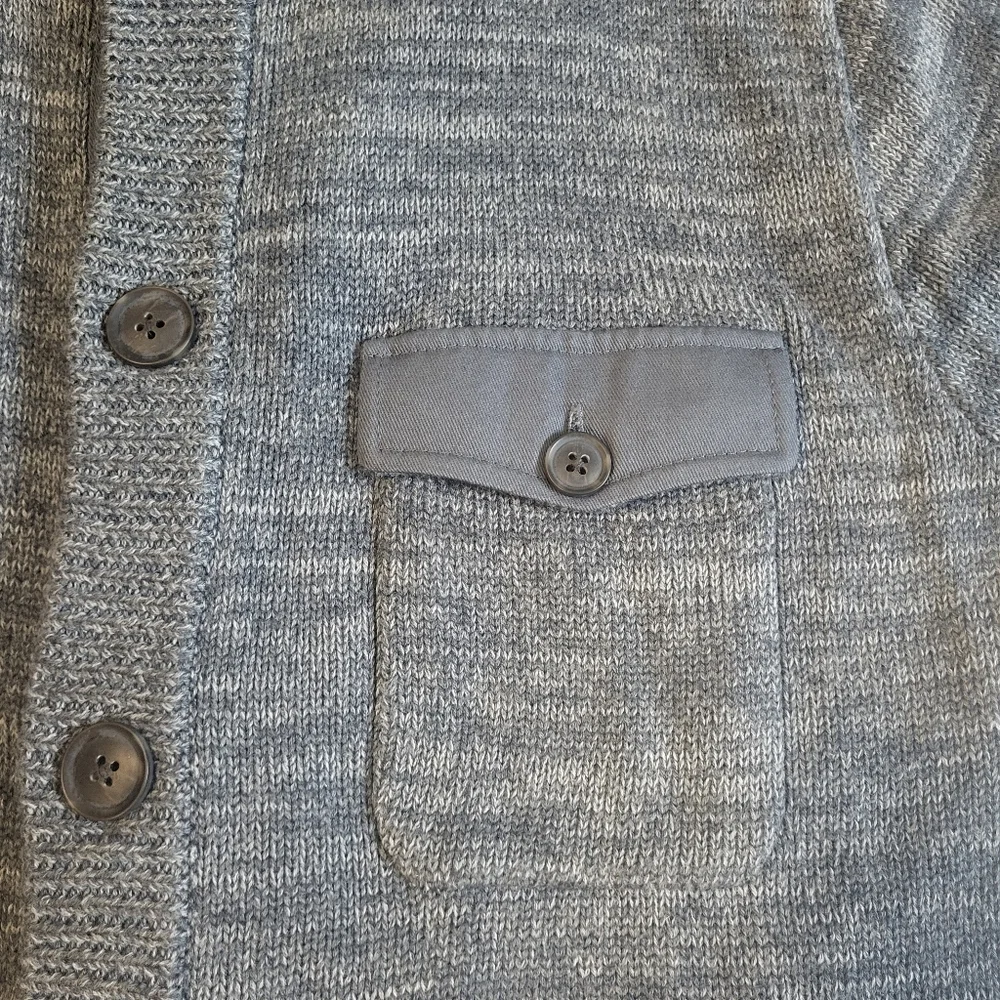 MERINO BAY, Men's Cardigan, 3 Pockets, Office, Cocktails, Business, Gray ,Size L